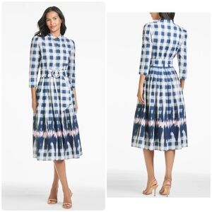 New! Sachin & Babi x Anthropologie Mari Gingham Cotton Midi Dress💙sz 2, 6 & 10